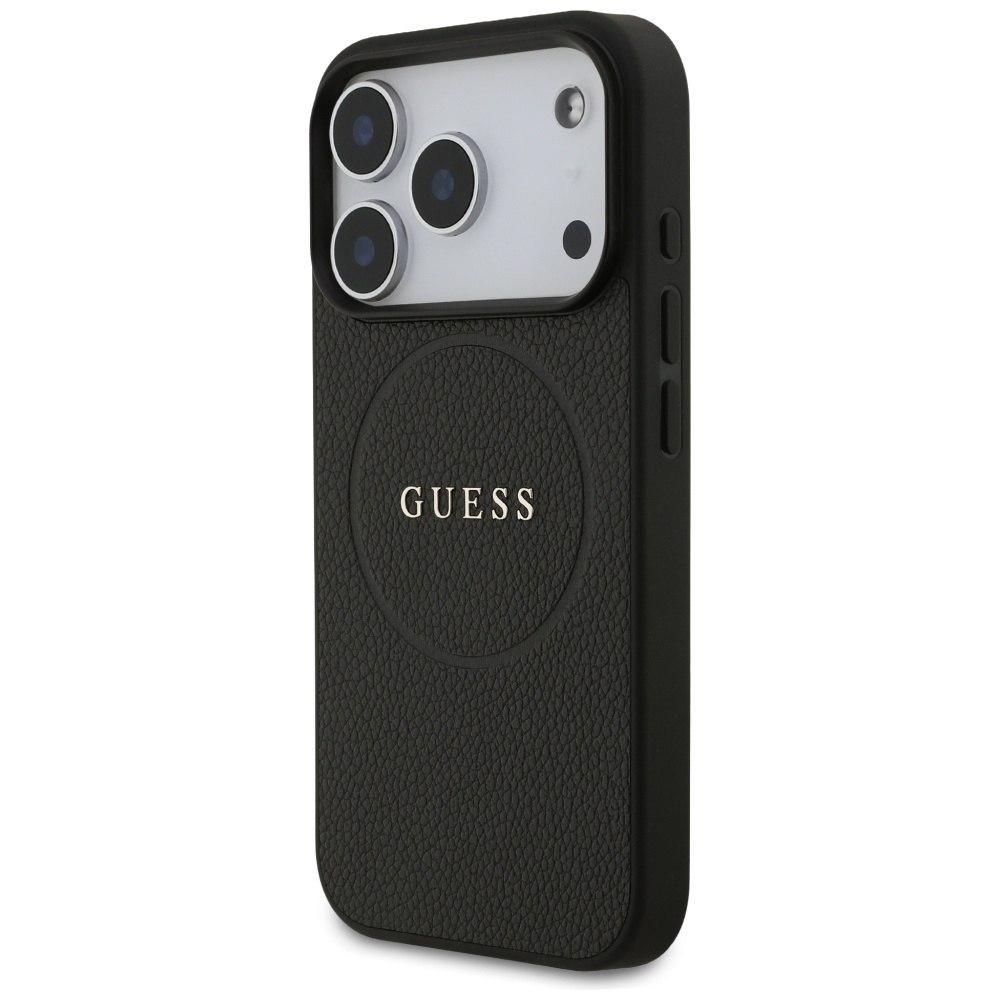Etui Guess Grained Ring MagSafe do iPhone 17 Pro czarny